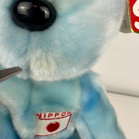 Vintage Ty Beanie Baby 2002 Collection Nipponia Japan Light Blue Teddy Bear 15" - Picture 5 of 8